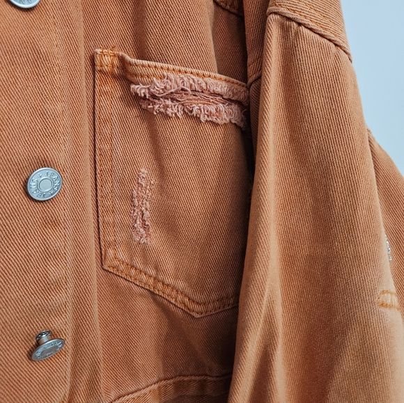 Orange Rhinestone Denim Jacket - Picture 4 of 7